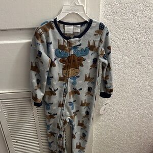 Koala Kids Blue and Brown Moose Pajamas